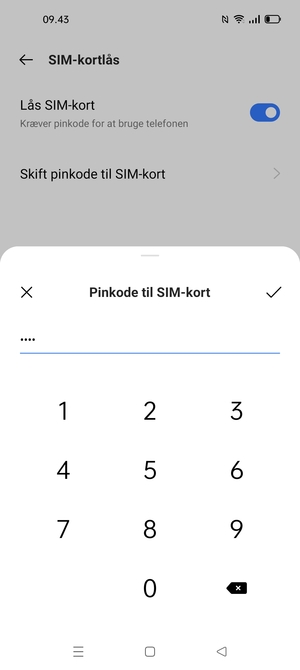 Indtast din Ny PIN-kode til SIM-kort og vælg OK