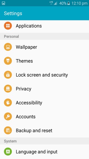Scroll to and select Lock screen and security
