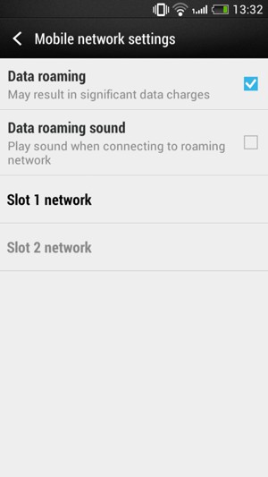 Select Slot 1 network