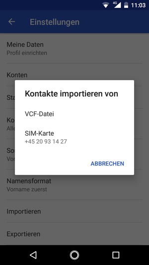 Wählen Sie SIM-Karte