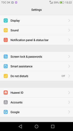 To activate your screen lock, go to the Settings menu and select Screen lock & passwords