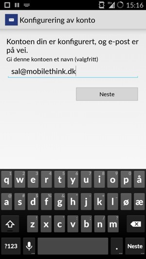 Gi kontoen din et navn og velg Neste