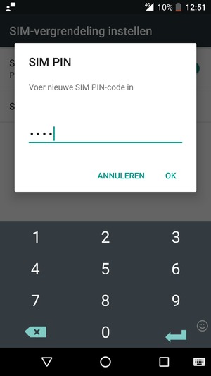 Voer uw Nieuwe SIM PIN-code in en selecteer OK