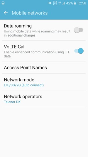 Turn on VoLTE Call