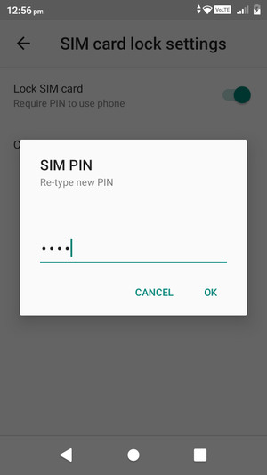 Confirm your new SIM PIN and select OK