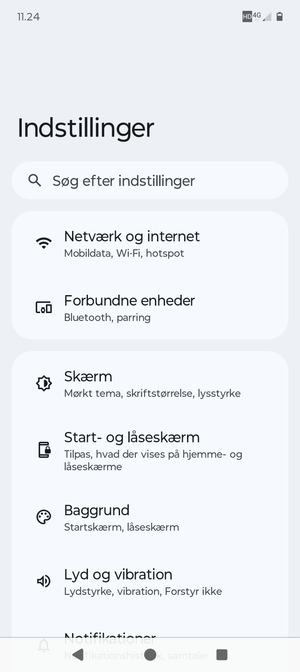 Vælg Netværk og internet