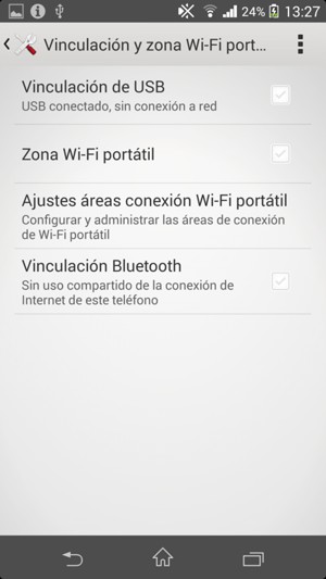 Seleccione Ajustes áreas conexión Wi-Fi portátil