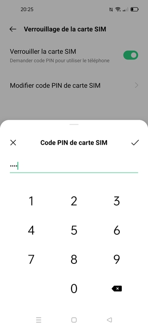 Saisissez votre Nouveau code PIN de cette carte SIM et sélectionnez OK
