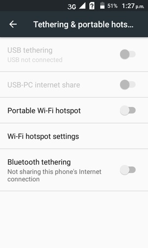 Select Wi-Fi hotspot settings