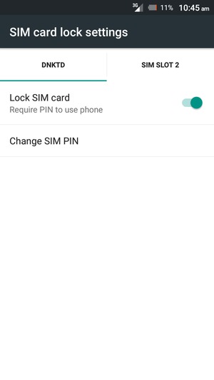 Select the SIM card and select Change SIM PIN