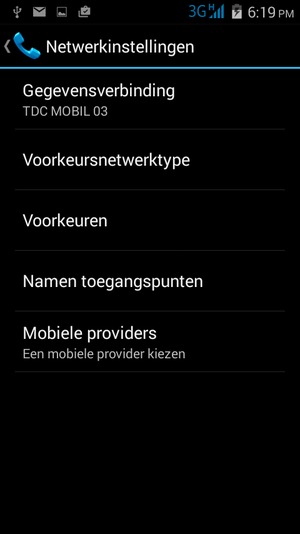 Selecteer Mobiele providers