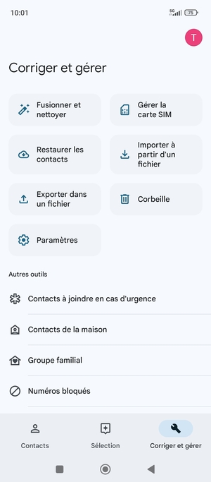 Sélectionnez Gérer la carte SIM