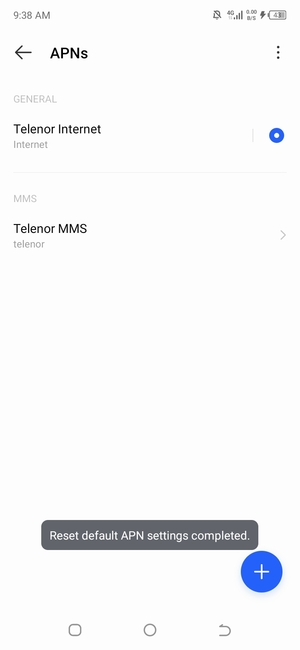 Your phone will reset to default Internet and MMS settings