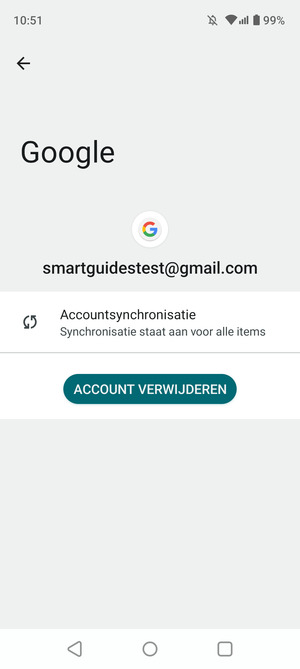 Selecteer Accountsynchronisatie