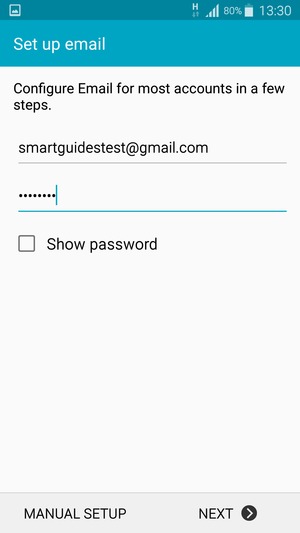 Enter your Gmail or Hotmail address and password. Select NEXT