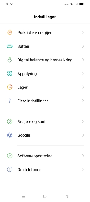 Scroll til og vælg Flere indstillinger