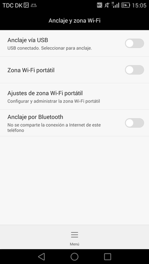 Seleccione Ajustes de zona Wi-Fi portátil