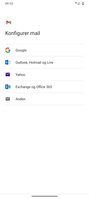 Vælg Outlook, Hotmail og Live