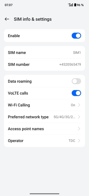 Select Access point names