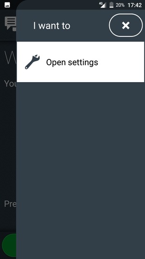 Select Open settings