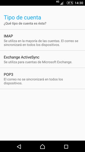 Seleccione IMAP o POP3