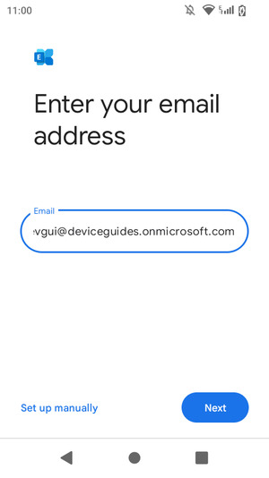Enter your Email address and  select Set up manually