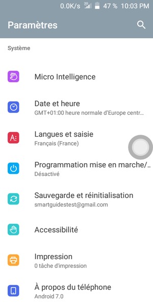 Faites défiler et sélectionnez À propos du téléphone