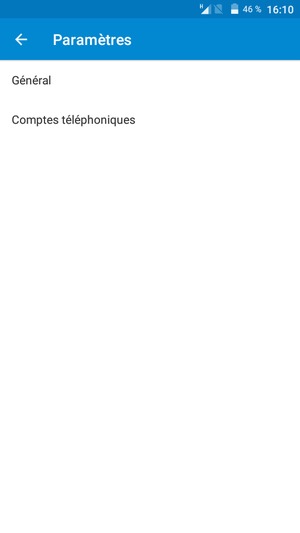 Sélectionnez Comptes téléphoniques