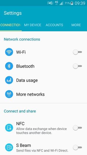 Select CONNECTIONS and More networks