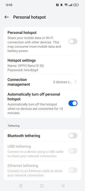 Select Hotspot settings