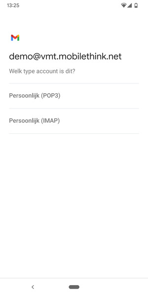 Selecteer Persoonlijk (POP3) of Persoonlijk (IMAP)