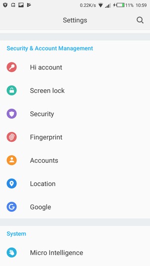Scroll to and select Screen lock