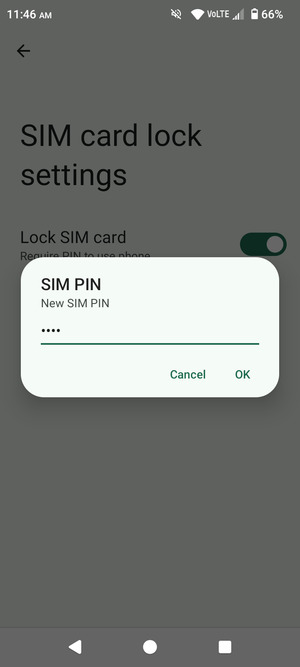 Enter your New SIM PIN and select OK