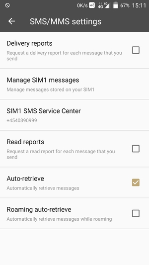 Select SIM SMS Service Center
