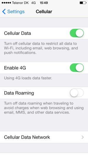 To enable 4G, set Enable 4G to ON