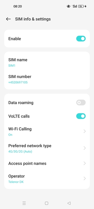 To change network if network problems occur, select Operator