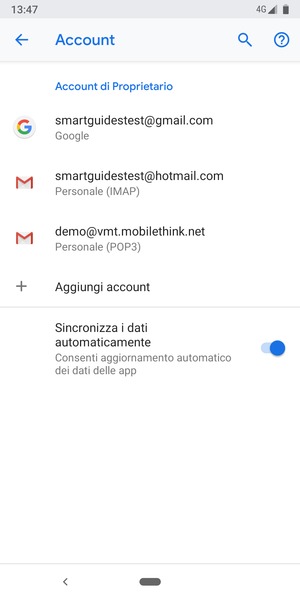 Seleziona il tuo account Google