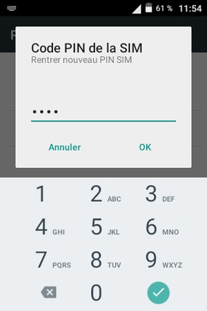 Veuillez confirmer votre nouveau code PIN SIM et sélectionner OK