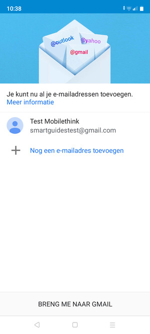 Selecteer BRENG ME NAAR GMAIL