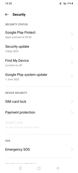 Select SIM card lock