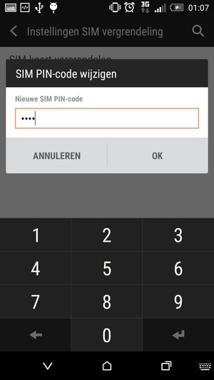 Voer uw Nieuwe SIM-PIN-code in en selecteer OK