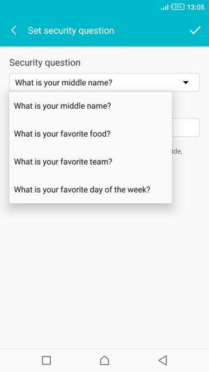 Select a security question
