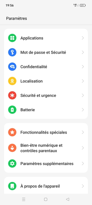 Faites défiler  et sélectionnez Batterie