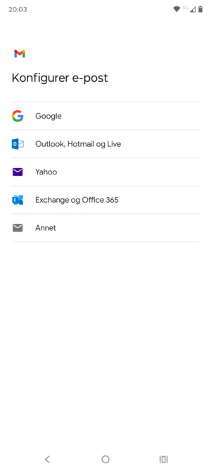 Velg Outlook, Hotmail og Live