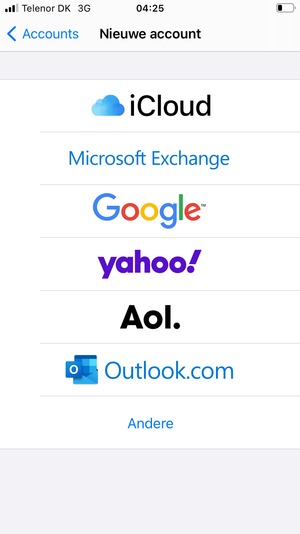 Selecteer Microsoft Exchange