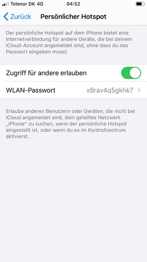 Wählen Sie WLAN-Passwort