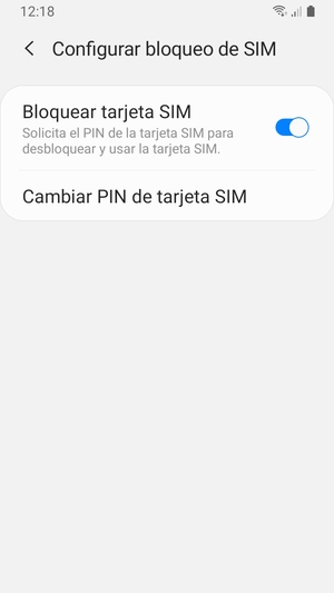 Seleccione Cambiar PIN de tarjeta SIM