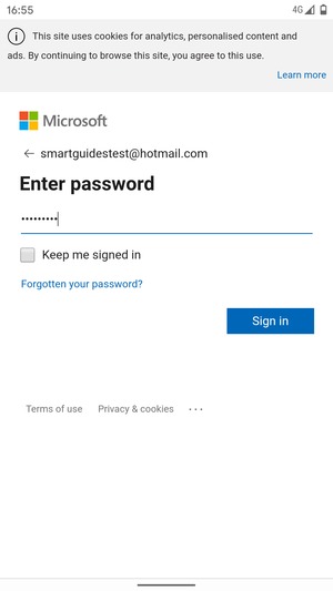 Enter your password and select Sign in