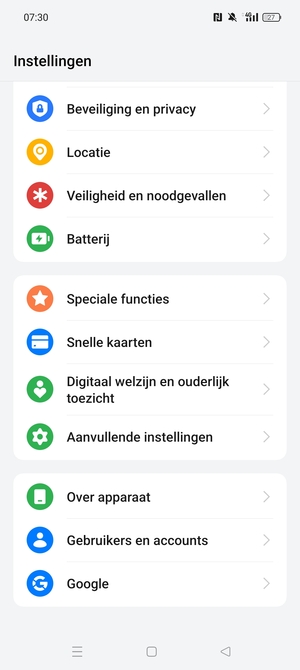 Scroll naar en selecteer Aanvullende instellingen