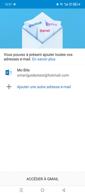 Sélectionnez ACCÉDER À GMAIL